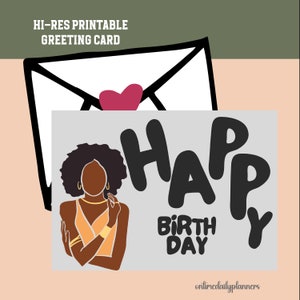 Printable Happy Birthday Beautiful Card Instant Download African ...