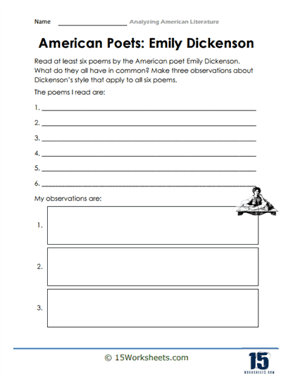 american literature worksheet