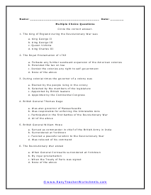 american revolution for kids worksheet