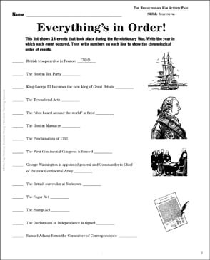 American Revolution Worksheets, Activities, &  Printable Lesson ...