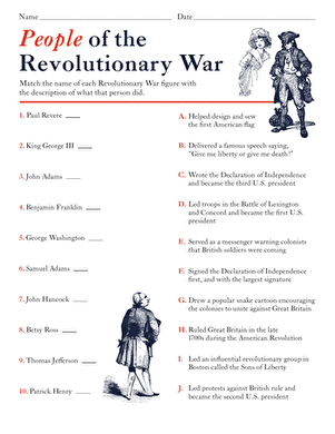 american revolution worksheet pdf