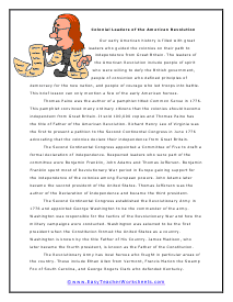American Revolution Worksheets
