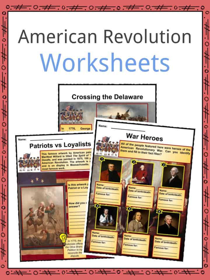 american revolution worksheet