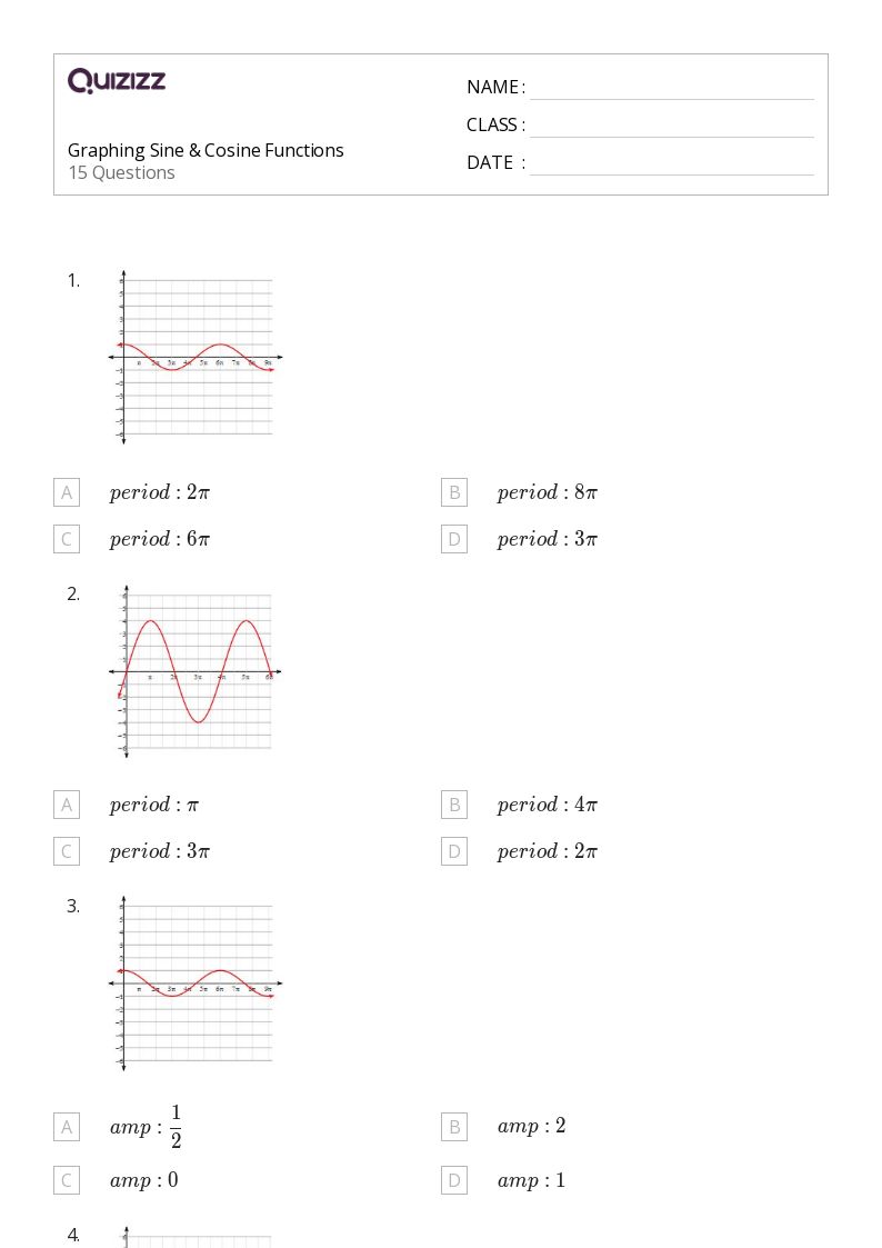 50+ graph sine functions worksheets for 12th Class on Quizizz ...