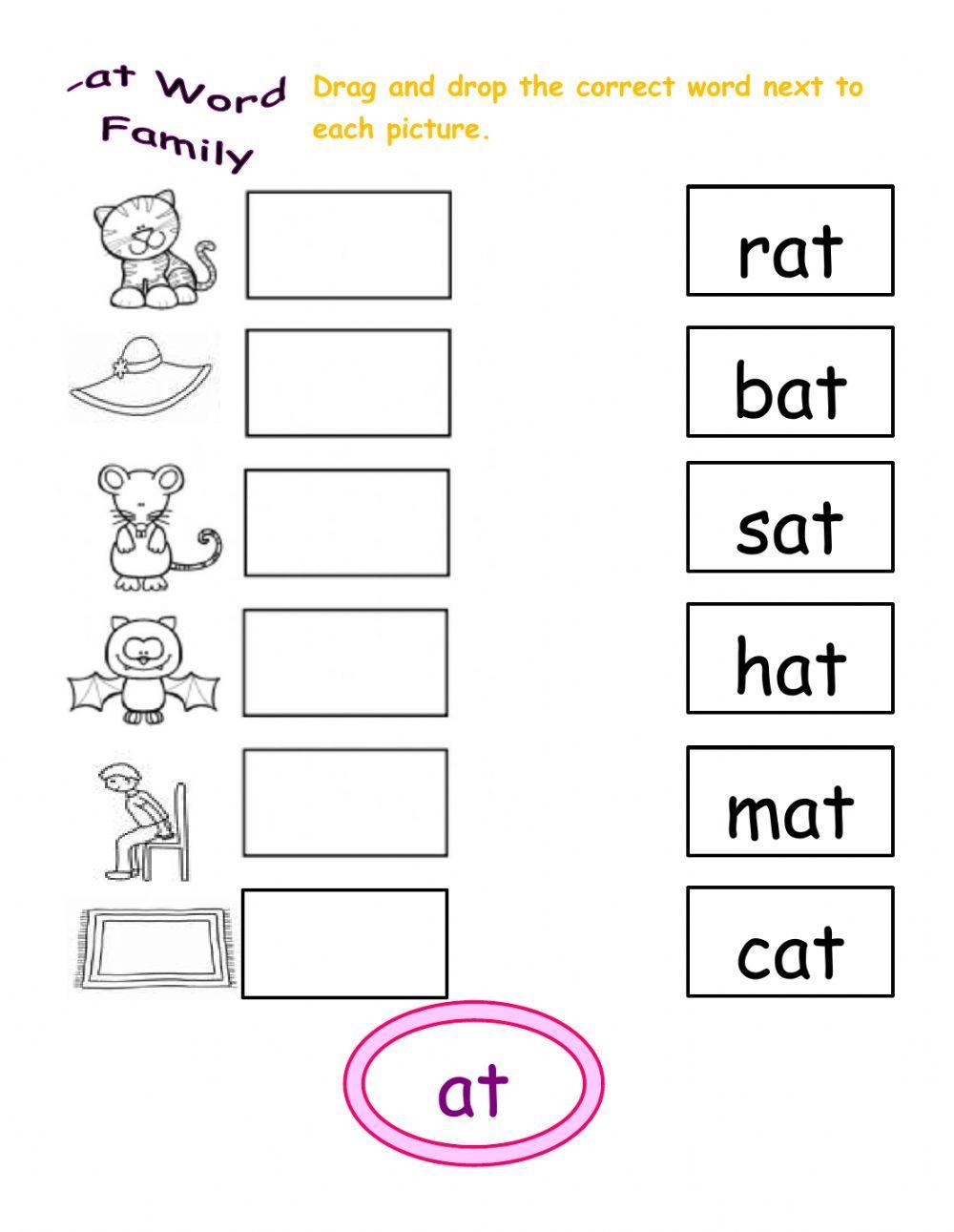 At word family interactive worksheet Live Worksheets Worksheets Library
