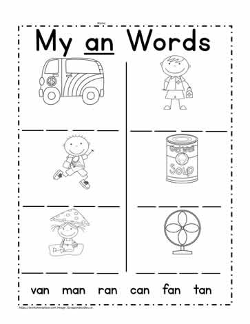 an family words worksheet