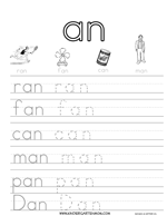 AT Word Family Match Pictures and Write Simple Words Worksheet ...