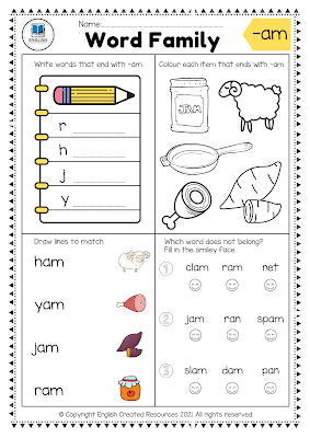 Word Family Worksheets Part One - English Created Resources