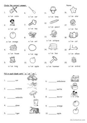 Articles of English Worksheets - 15 Worksheets Library