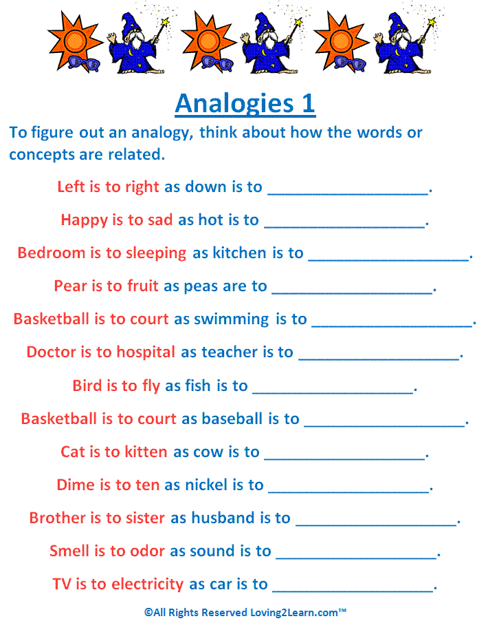 Analogies Worksheet and Video
