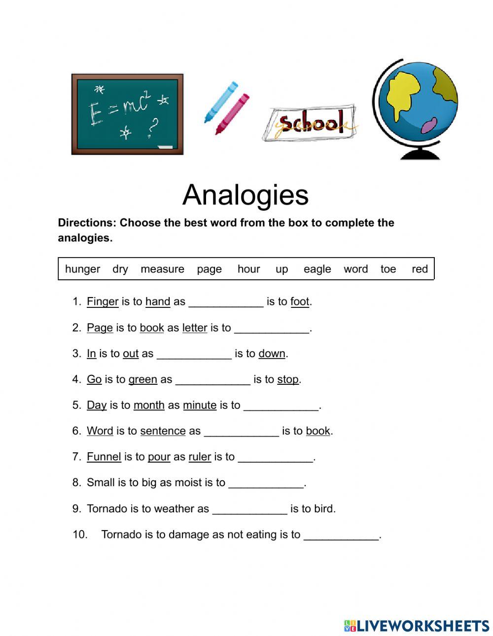 Analogies interactive activity  