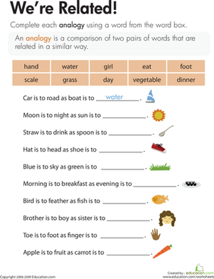 Analogies: Were Related! | Interactive Worksheet 