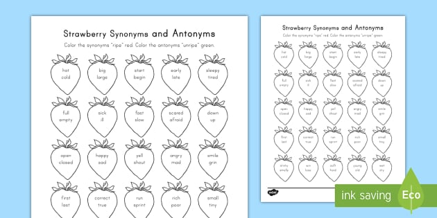 analogies synonyms and antonyms worksheet