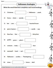 Analogies Worksheets