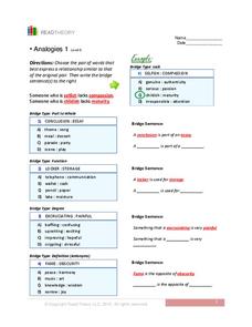 analogies worksheet answers