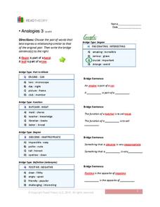 analogies worksheet with answer key