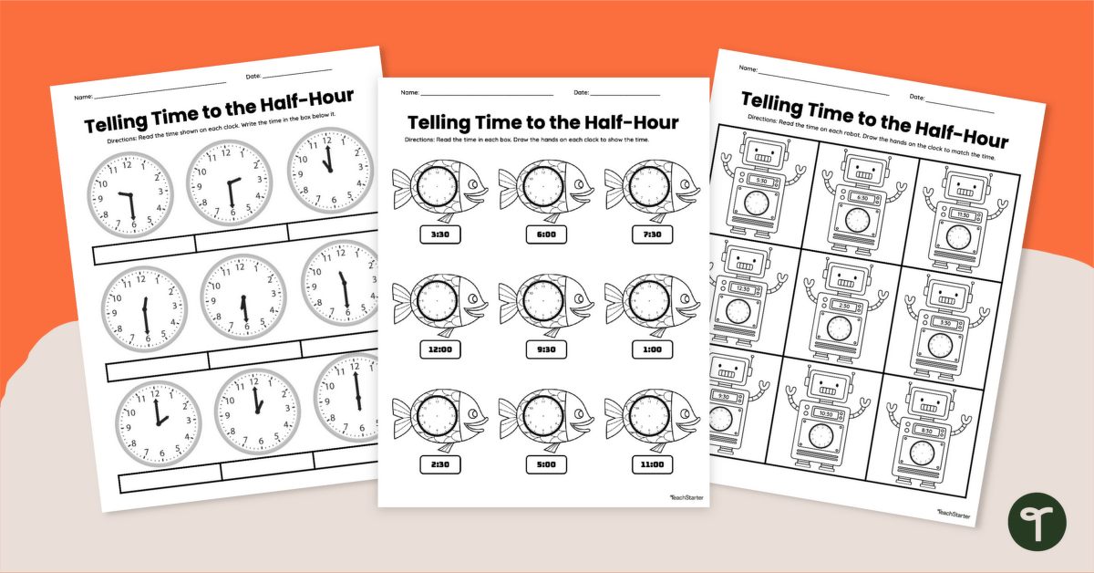 Converting Between 12 Hour Analogue Time & Digital Time Worksheet