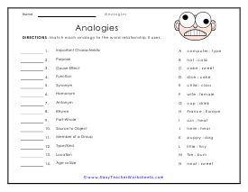Analogy Worksheets