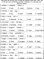 analogy worksheet answers