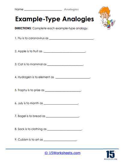 analogy worksheet answers