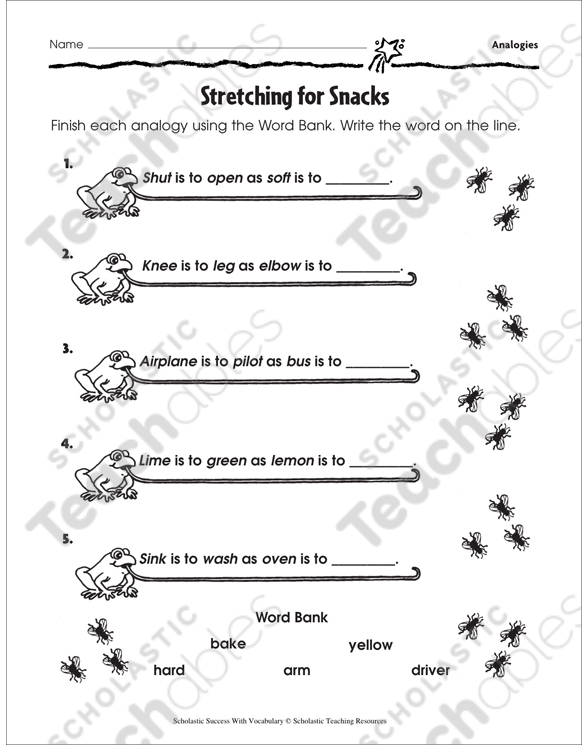 analogy worksheet for 2nd grade