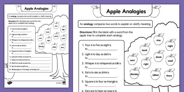 Second Grade Analogies Activity (teacher made) - Twinkl