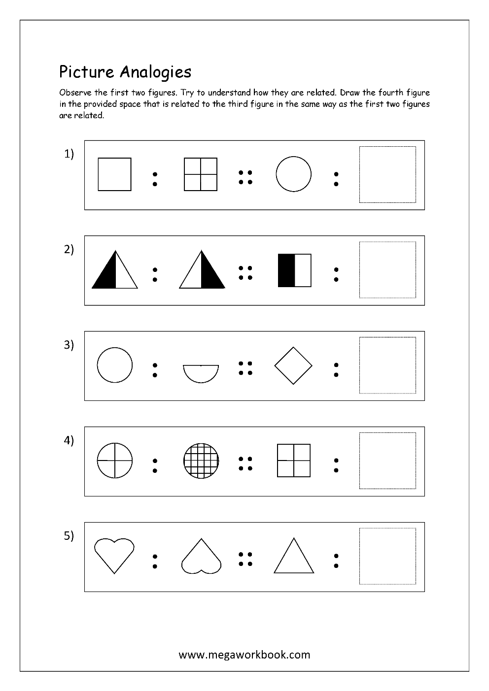 analogy worksheet preschool