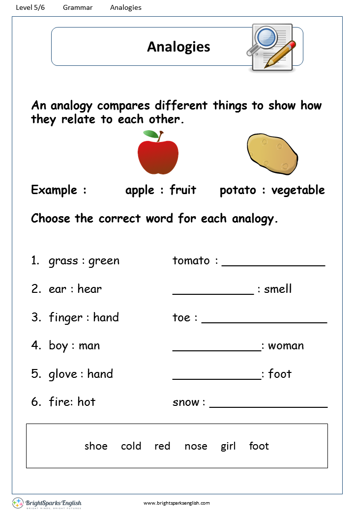 Analogies Worksheet - English Treasure Trove