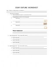 English worksheets: Essay Outline Form