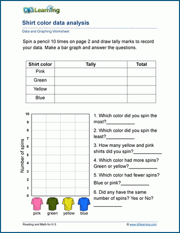 Spin, Tally, Graph &  Analyze Worksheets | Worsheets library