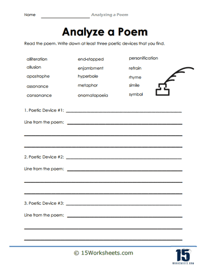 Analyzing a Poem Worksheets - 15 Worksheets Library