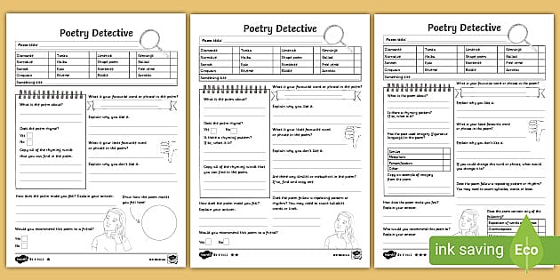 Analysis of Poetry Worksheet | Poetry Resources - Twinkl