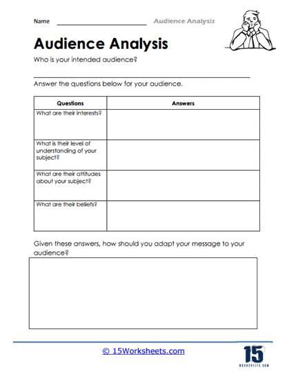 Audience Analysis Worksheets - 15 Worksheets Library