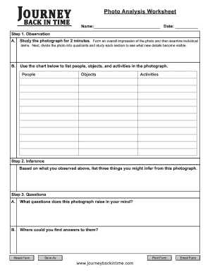 Photo Analysis Worksheet - Fill Online, Printable, Fillable, Blank ...