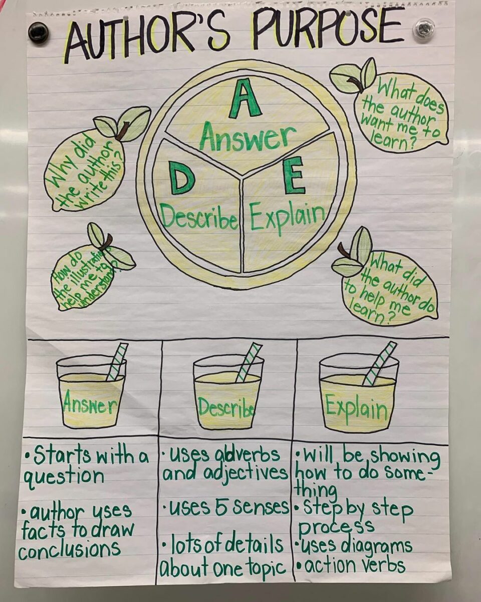 anchor chart authors purpose worksheet
