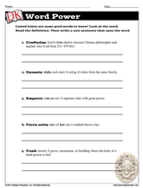 ancient china worksheet