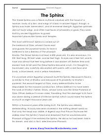 Ancient Egypt Worksheets