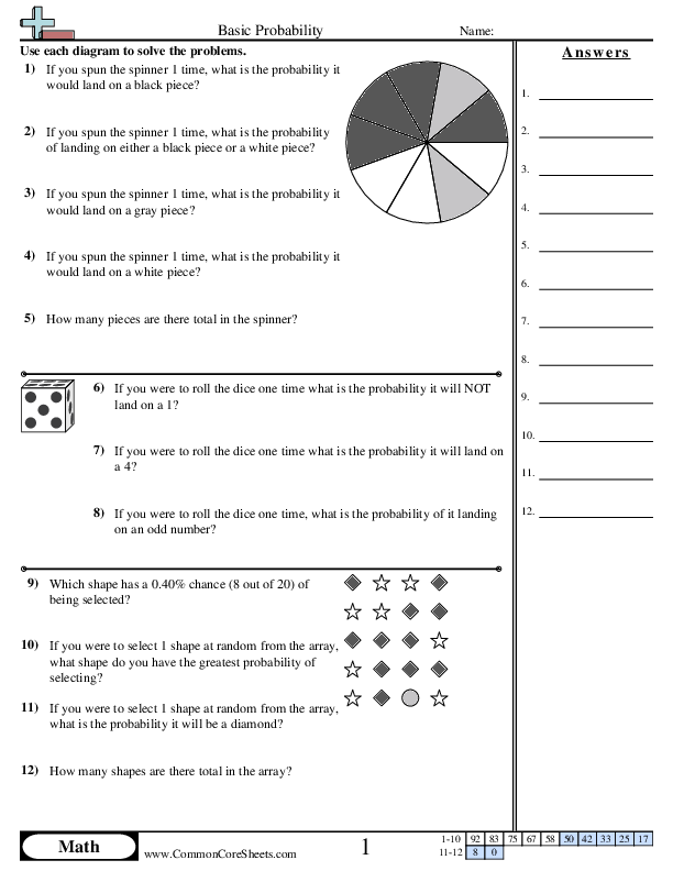 Probability Worksheets | Free - Distance Learning, worksheets and ...