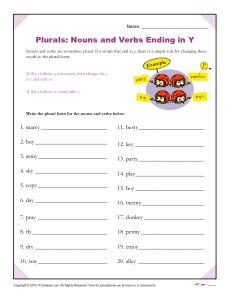 and verbs noun grade worksheet 4th