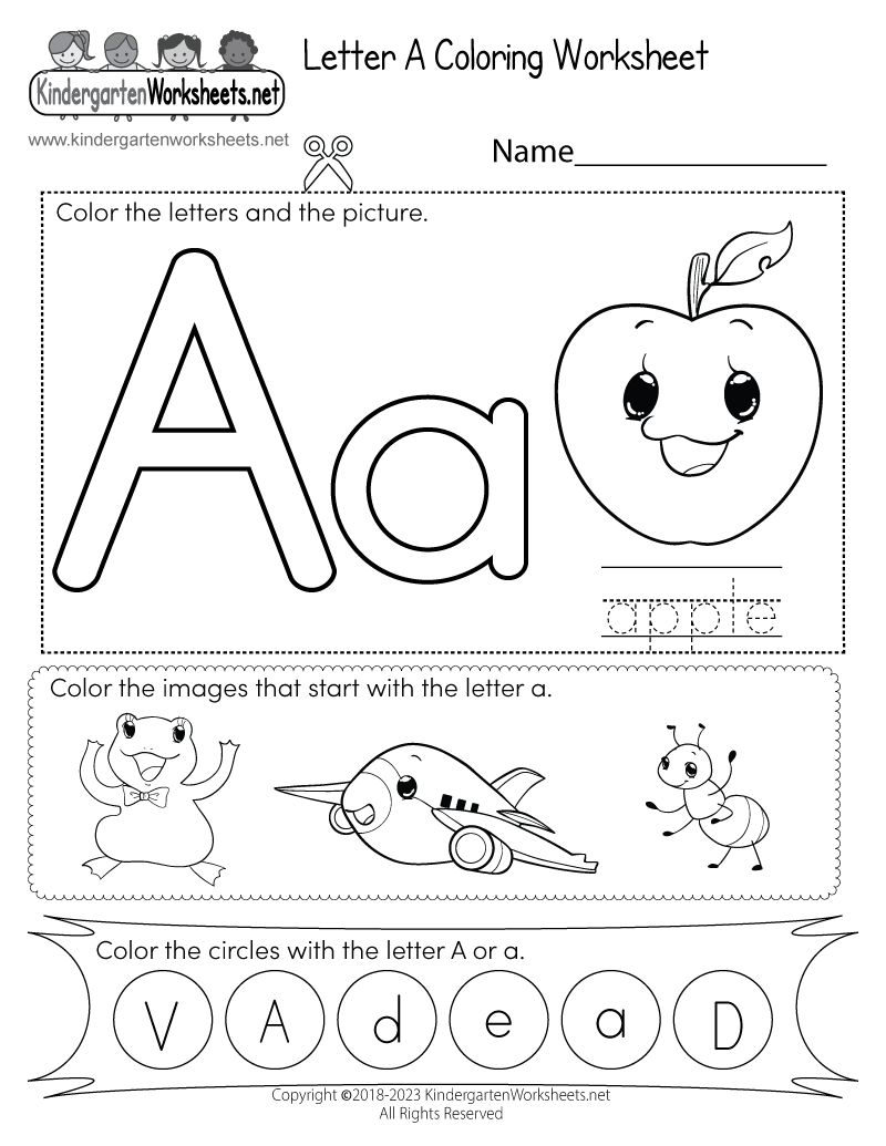 Letter A Coloring Worksheet - Free Printable, Digital, &  PDF
