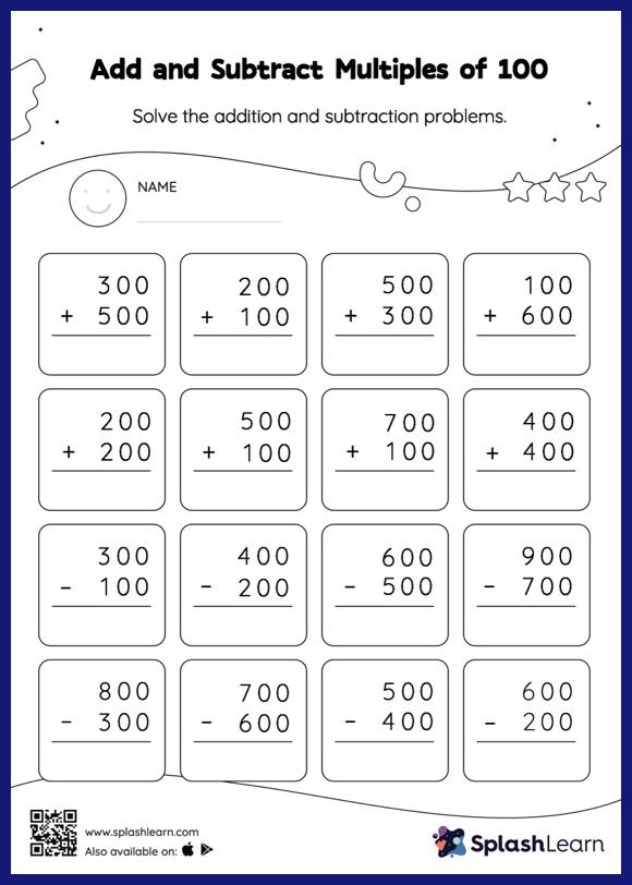 Add and Subtract Multiples of 100: Vertical Addition and ...