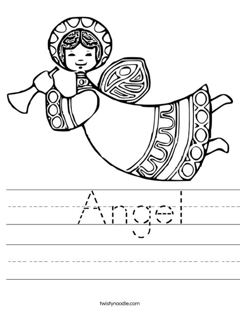 Angel Worksheet - Twisty Noodle