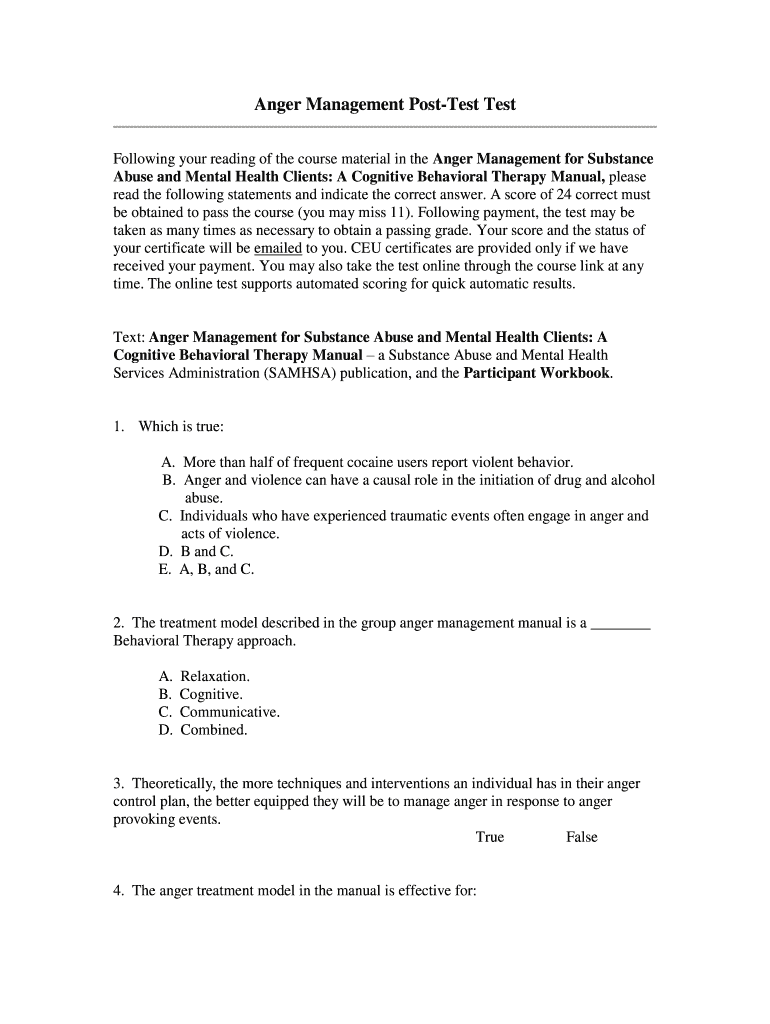 anger as a drug worksheet