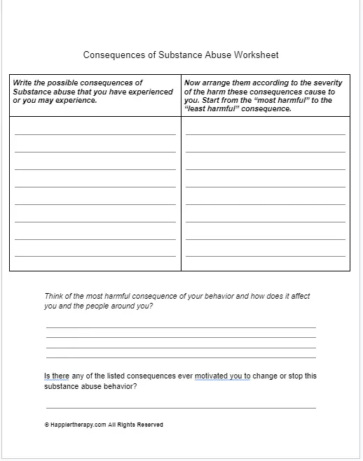 anger as a drug worksheet