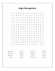 Anger Management Word Search