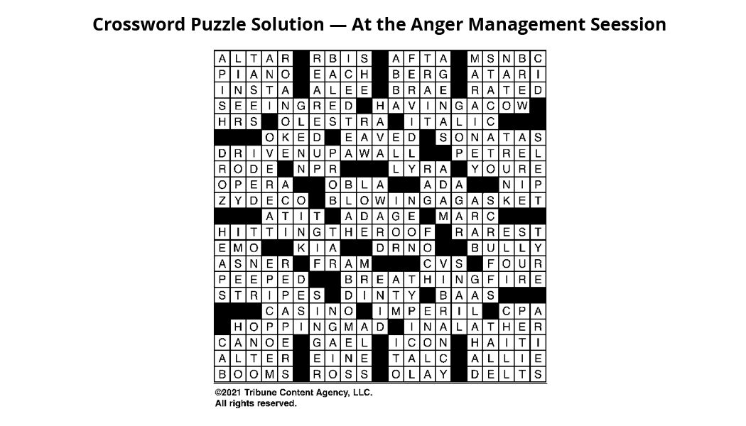 At the Anger Management Seession Crossword Solutions Worksheets At the Anger Management Seession Crossword Solutions Worksheets