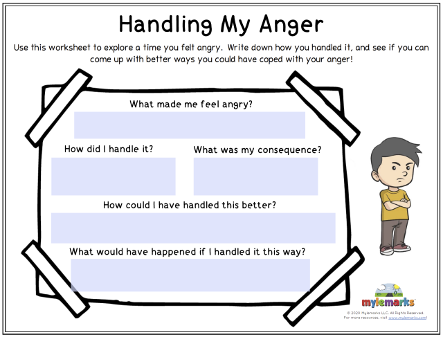 anger management skills worksheet