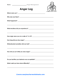 anger management skills worksheet