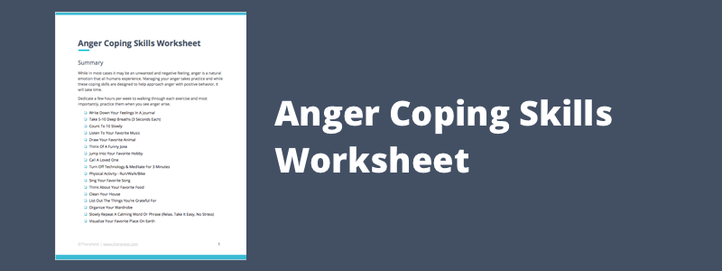 Coping Skills Worksheets &  Techniques for Anger Management | TheraNest