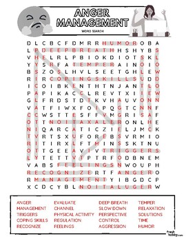 ANGER MANAGEMENT Word Search Puzzle (Intermediate Difficulty) by ...